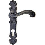 Antika Tarz Dekoratif Pirinç Okyanus Banyo Kapı Kolu - 230x46 mm, Oksit