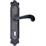 Antika Tarz Dekoratif Pirinç Sultan Banyo Kapı Kolu - 270X54MM, Oksit - Tek Ebat