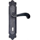 Antika Tarz Dekoratif Pirinç Sultan Yale Kapı Kolu - 270X54MM, Oksit - standart
