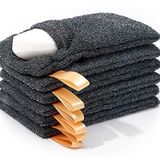Antimbee 6'lı Paket Sabun Cebi Peeling Sabun Koruyucu Kese, Banyo veya Duş için Vücut Temizleyici, Gri Ağ Bar Sabun Köpük Torba Kesesi