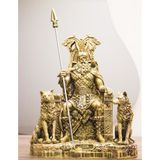 Antioch Artdesign Odin Tasarım Biblo Iskandinav Mitolojik Tanrı Heykel Büyük Boy Ev Dekor Hediyelik Eşya - Altın