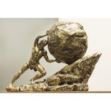 Antioch Artdesign Zeus Cezalısı Kayayı Taşıyan Kral Sisyphus Biblo Tasarım Heykel Ev Dekor Hediyelik Eşya - Altın