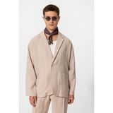 Antioch Bej Oversize Astarsız Erkek Blazer Ceket - XL