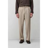 Antioch Bej Relax Fit Pilili Erkek Pantolon