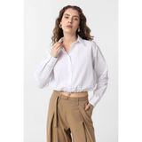 Antioch Beyaz Crop Poplin Kadın Gömlek - XS
