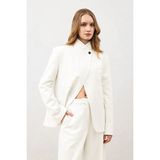 Antioch Beyaz Dik Yaka Kadın Blazer Ceket - XS