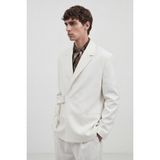Antioch Beyaz Relax Fit Kuşaklı Blazer Ceket - M