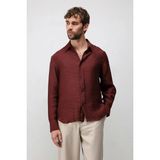 Antioch Bordo Crinkled Relax Fit Erkek Gömlek - S