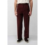 Antioch Bordo Pileli Relaxed Fit Erkek Pantolon - M