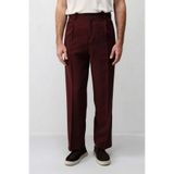 Antioch Bordo Pileli Relaxed Fit Erkek Pantolon