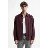 Antioch Bordo Relaxed Fit Çizgili Erkek Gömlek - S