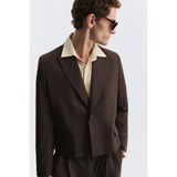 Antioch Crop Fit Blazer Ceket - M - Kahve