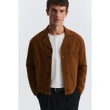 Antioch Crop Fit Suni Süet Ceket - Camel - XL