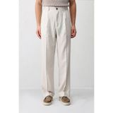 Antioch Ekru Keten Karışımlı Erkek Baggy Pantolon
