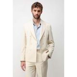 Antioch Ekru Kruvaze Relaxed Fit Erkek Blazer Ceket