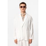 Antioch Ekru Oversize Astarsız Erkek Blazer Ceket - XL