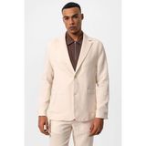 Antioch Ekru Torba Cepli Astarsız Erkek Blazer Ceket - M