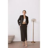 Antioch Haki Crop Kadın Blazer Ceket - S