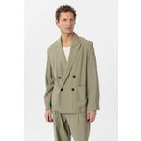 Antioch Haki Relax Fit Diagonel İnce Erkek Blazer Ceket