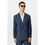 Antioch Indigo Tek Düğme Kruvaze Erkek Blazer Ceket - İndigo