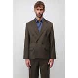Antioch Kahve 1 Relax Fit Kruvaze Erkek Blazer Ceket - M