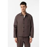 Antioch Kahve 100% Keten Relax Fit Erkek Ince Ceket