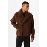 Antioch Kahve Kruvaze Crop Fit Erkek Mont - S