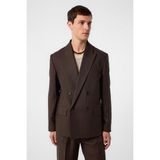 Antioch Kahve Relax Fit Keten Karışımlı Erkek Blazer Ceket - XL