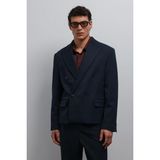 Antioch Lacivert Kruvaze Relax Crop Fit Blazer Ceket - XL