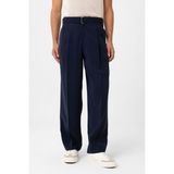 Antioch Lacivert Modal Kumaş Relax Fit Kemerli Erkek Pantolon