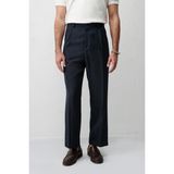 Antioch Lacivert Pileli Relaxed Fit Erkek Pantolon - M