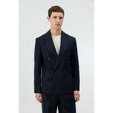 Antioch Lacivert Relaxed Kruvaze Erkek Blazer Ceket
