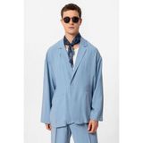 Antioch Mavi Oversize Astarsız Erkek Blazer Ceket