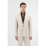 Antioch Taş Keten Karışımlı Erkek Blazer Ceket - S