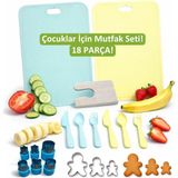 Antiola Çocuk Muftak Araç Gereçleri, El Kesmeyen, Güvenli Montessori Eğitici Oyuncak Seti, 18 Parça