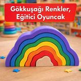 antiola Waldorf Montessori Gökkuşağı Renkler 8 Parça | 1+ Yaş Eğitici Oyuncak, Renkleri Öğren