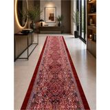 Antiq Halı Safir 141 Kırmızı Kaymaz Taban Salon Hol, Koridor Mutfak Yıkanabilir Jel Kesme Yolluk Halı - 150 x 240 cm