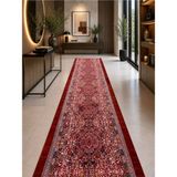 Antiq Halı Safir 141 Kırmızı Kaymaz Taban Salon Hol, Koridor Mutfak Yıkanabilir Jel Kesme Yolluk Halı - 150 x 380 cm