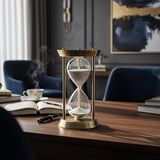 Anton 771 Golden Pirinç Kum Saati 60 Dakika Zaman Ölçer Ofis Masaüstü Dekoratif Hediyelik Ofis Özel