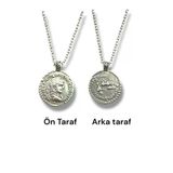 Antoninus Figürlü Roma Antik Para Sikke Kolye – Çift Taraflı – 1 Adet – 60 Cm Zincirli Metal Kolye