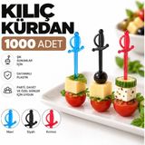 Antpap Ambalaj Plastik Kılıç Kürdan Renkli 1000 Adet – Tek Kullanımlık Süsleme ve Servis Kürdanı