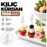 antpap ambalaj Plastik Kılıç Kürdan Şeffaf 1000 Adet – Tek Kullanımlık Süsleme ve Servis Kürdanı
