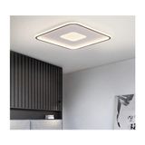 Antrasit 80X80CM Kare 3000K Işık Rengi,kumandalı LED Tavan Lambası,avize,modern Aydınlatma, Dekoratif Işık