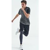 Antrasit Arka Bilek Baskı Detaylı Yüksek Bel Slim Fit Aktif Spor Erkek Tayt - 84988
