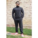 Antrasit Battal Buyuk - Normal Beden Yarim Fermuarli Erkek Esofman Takimi 21Eestyakt