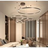 Antrasit Çember Ø40,60,80,100CM, 3000K Işık, Kumandalı, LED Lamba,yuvarlak Sarkıt Avize,modern Aydınlatma,dekoratif Işık