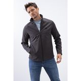 Antrasit Fermuarlı Dik Yaka Su ve Rüzgar Geçirmez Softshell Erkek Mont - 88050 - 2XL