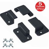 Antrasit Gri Füme Pimapen Pencere Sineklik Montaj Aparatı Köşe Kenar Bağlama Pabucu 5 Takım SET(10X20 Profillere Uygun)