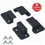 Antrasit Gri Pimapen Pencere Sineklik Montaj Aparatı Köşe Kenar Bağlama Pabucu 5 Takım Set(10X20 Profillere Uygun)