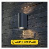 Antrasit Kasa Amber Işık Ledli Iç Ve Dış Mekan Dekoratif Çift Yönlü Şık Aplik Bahçe Balkon Apliği